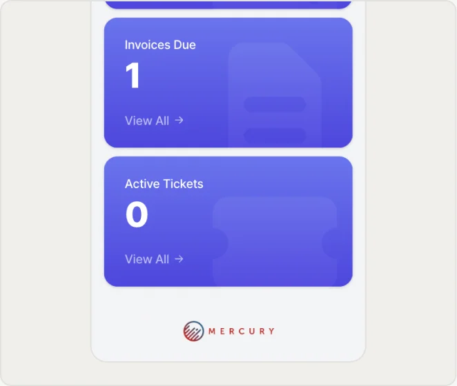 Mobile dashboard summary cards