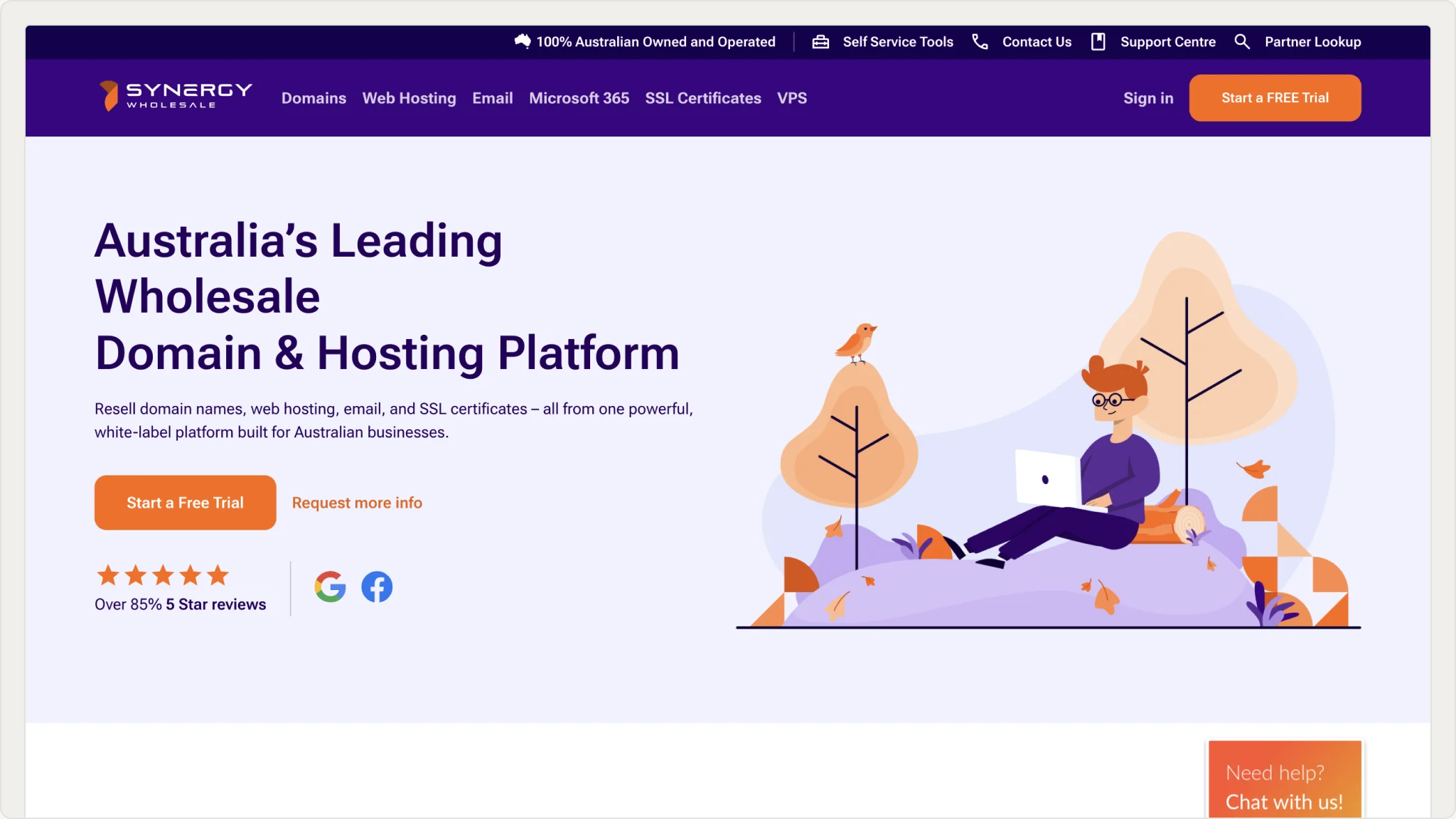 The Synergy Wholesale marketing website homepage
