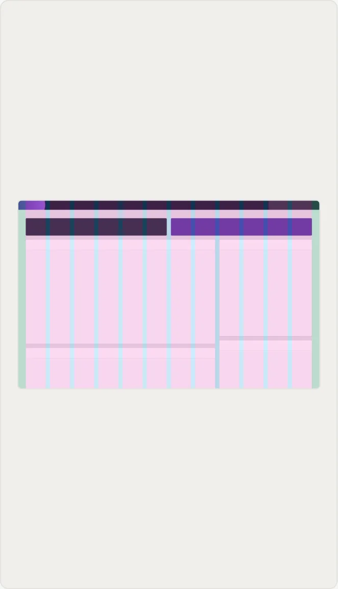 Two-column dashboard layout on the 12-column grid