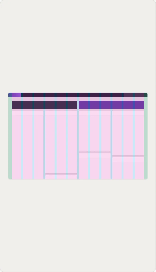 Four-column dashboard layout on the 12-column grid