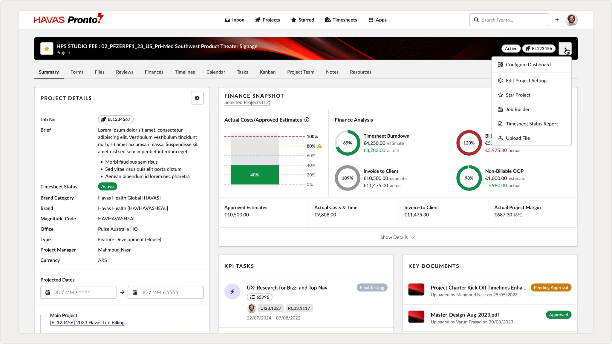 Project Wizard summary view built entirely from published, on-system components